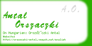 antal orszaczki business card